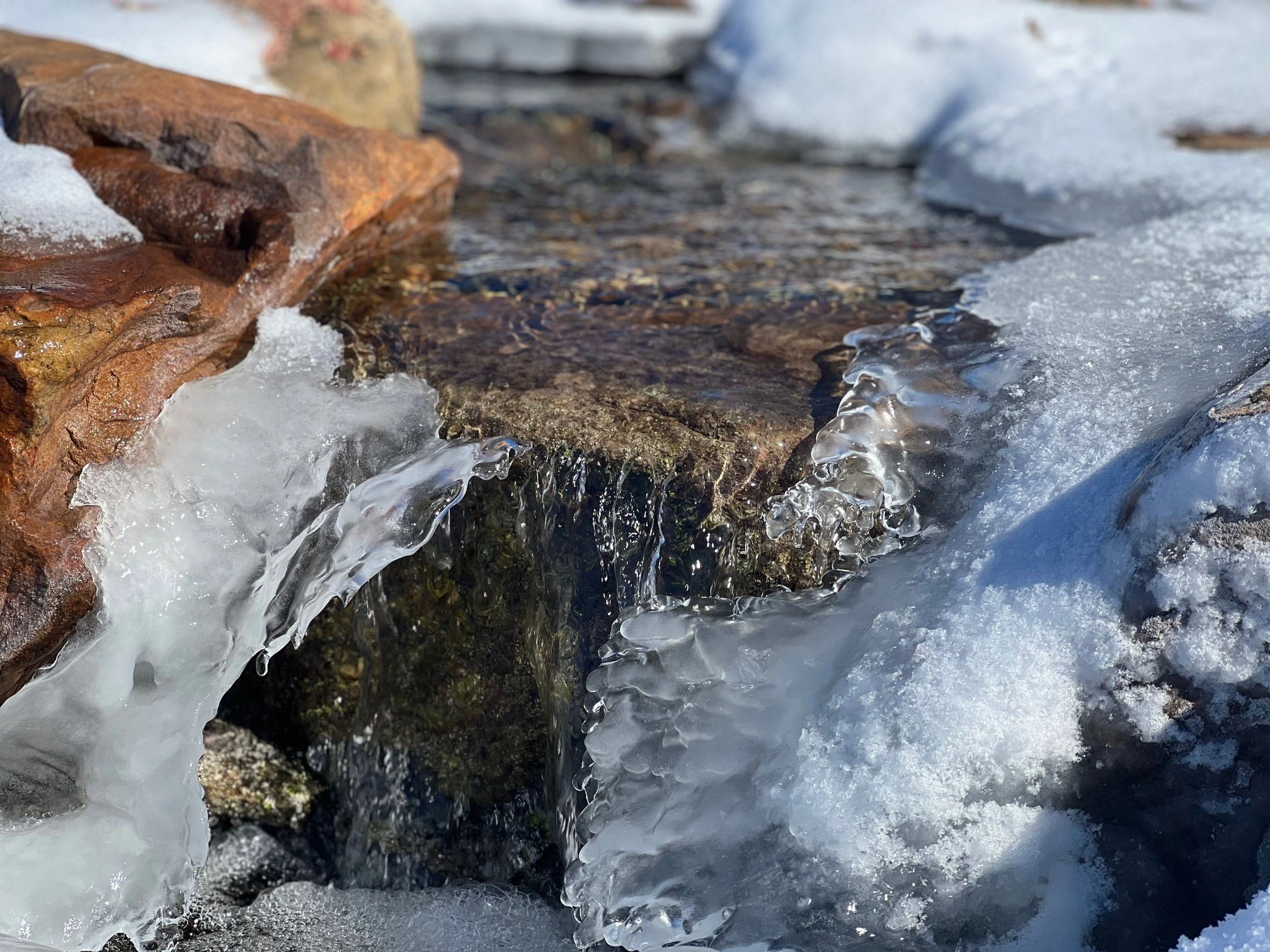 Frozen pond at Oklahoma Ponds